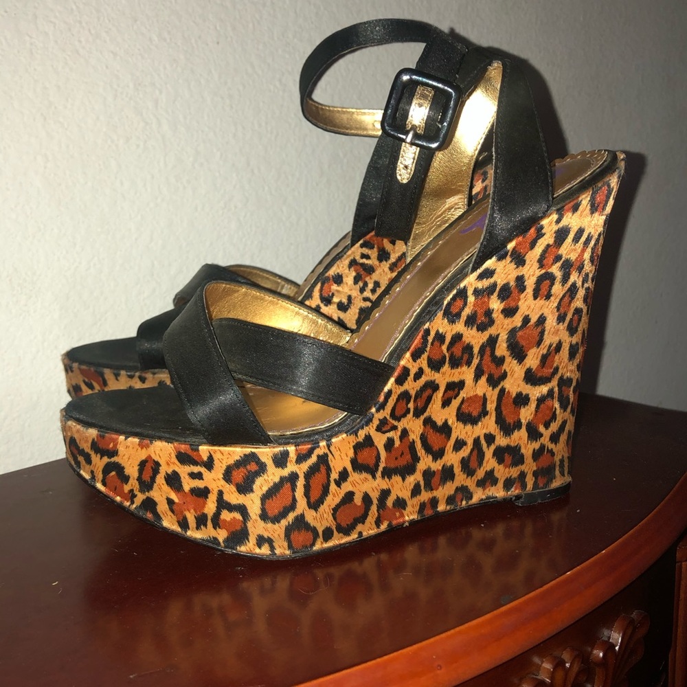 Cheetah Print Wedge Heels